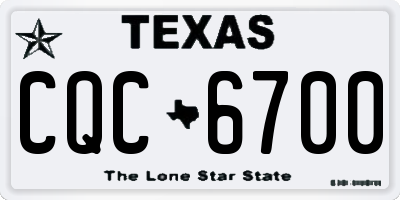 TX license plate CQC6700