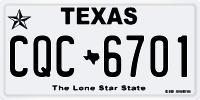 TX license plate CQC6701