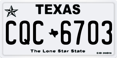 TX license plate CQC6703