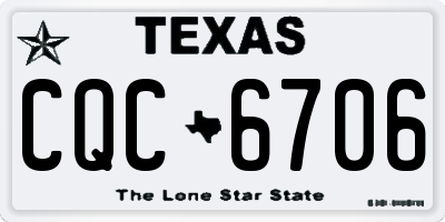 TX license plate CQC6706