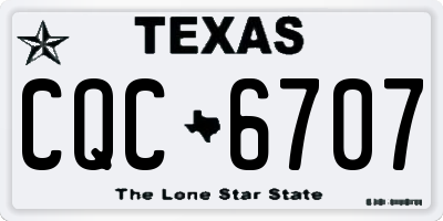 TX license plate CQC6707