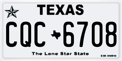 TX license plate CQC6708