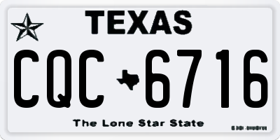 TX license plate CQC6716