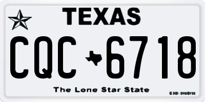 TX license plate CQC6718