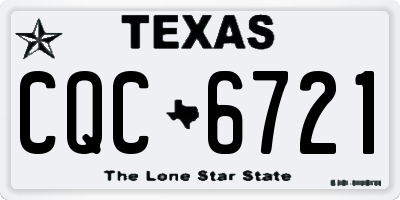 TX license plate CQC6721