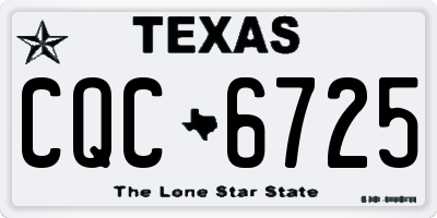 TX license plate CQC6725