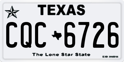 TX license plate CQC6726