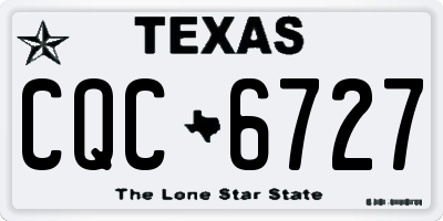 TX license plate CQC6727