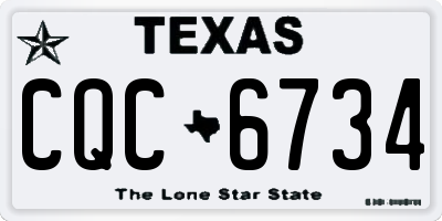 TX license plate CQC6734