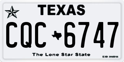TX license plate CQC6747