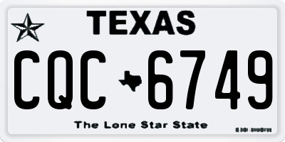 TX license plate CQC6749