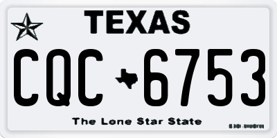 TX license plate CQC6753