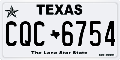 TX license plate CQC6754