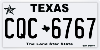 TX license plate CQC6767