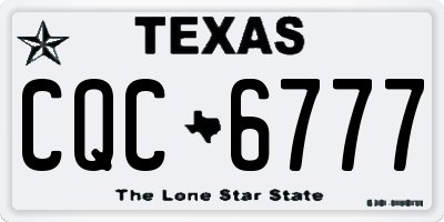 TX license plate CQC6777