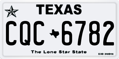 TX license plate CQC6782