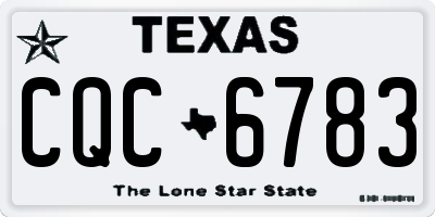 TX license plate CQC6783