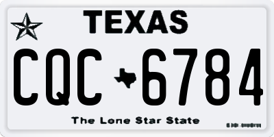 TX license plate CQC6784