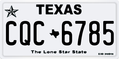 TX license plate CQC6785