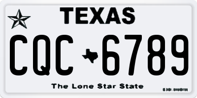 TX license plate CQC6789
