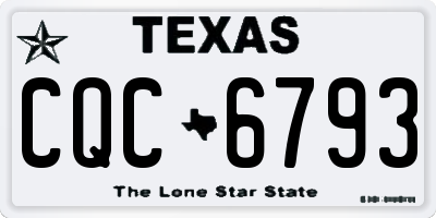TX license plate CQC6793