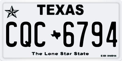 TX license plate CQC6794