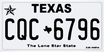 TX license plate CQC6796