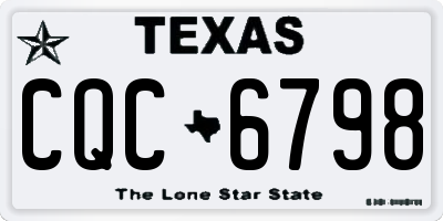TX license plate CQC6798