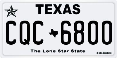 TX license plate CQC6800