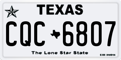 TX license plate CQC6807