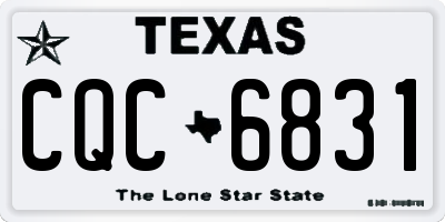 TX license plate CQC6831
