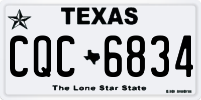 TX license plate CQC6834