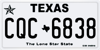 TX license plate CQC6838