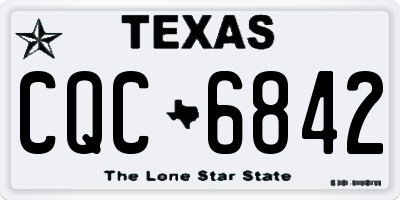 TX license plate CQC6842