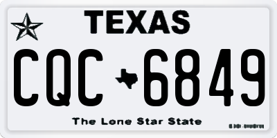 TX license plate CQC6849