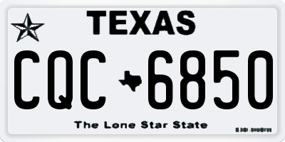 TX license plate CQC6850