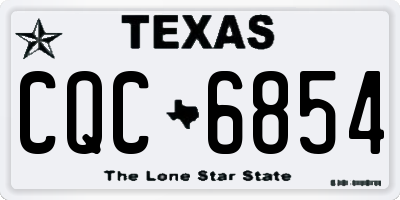 TX license plate CQC6854