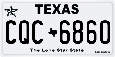 TX license plate CQC6860