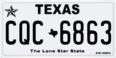 TX license plate CQC6863