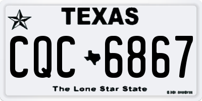 TX license plate CQC6867