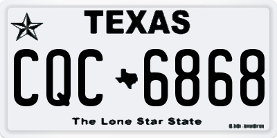 TX license plate CQC6868