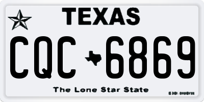 TX license plate CQC6869