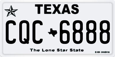 TX license plate CQC6888