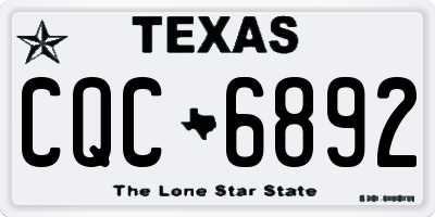 TX license plate CQC6892