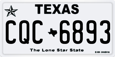 TX license plate CQC6893