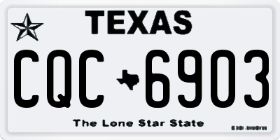 TX license plate CQC6903