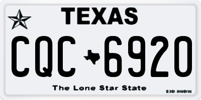 TX license plate CQC6920