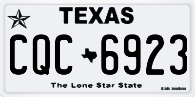 TX license plate CQC6923