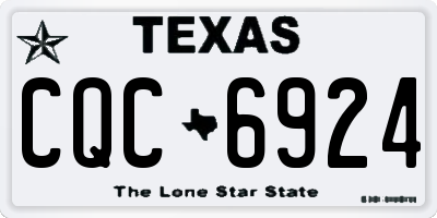 TX license plate CQC6924