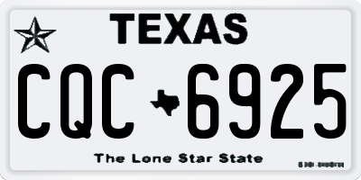 TX license plate CQC6925